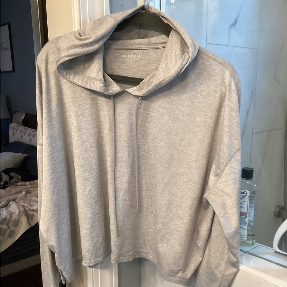 Athleta cropped hoodie grey XL